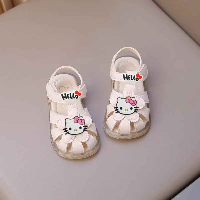 

Sanrio hello kitty summer baby girl princess sandals bow girls beach shoes kids soft sole toddler shoes baby non-slip