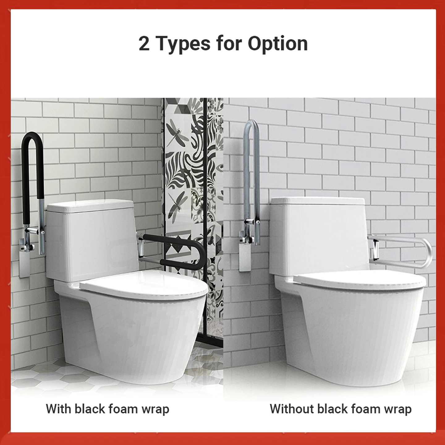 

Handrail for Toilet Anti-Fall / Anti-Slip Bathroom Handrail Flip-Up Safety Handrail Screw-In Safety Grab Bar Handle