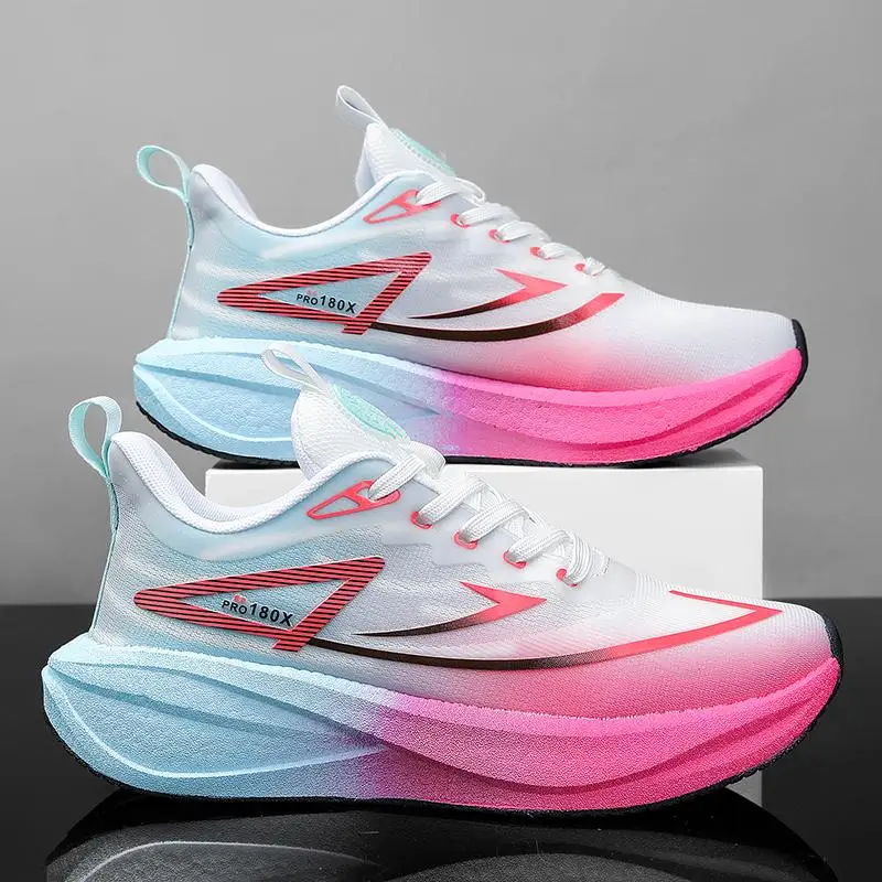 

New Women Fashion Sports Running Shoes Marathon Breathable Lightweight New Men Comfortable Athletic Nonskid Sneakers