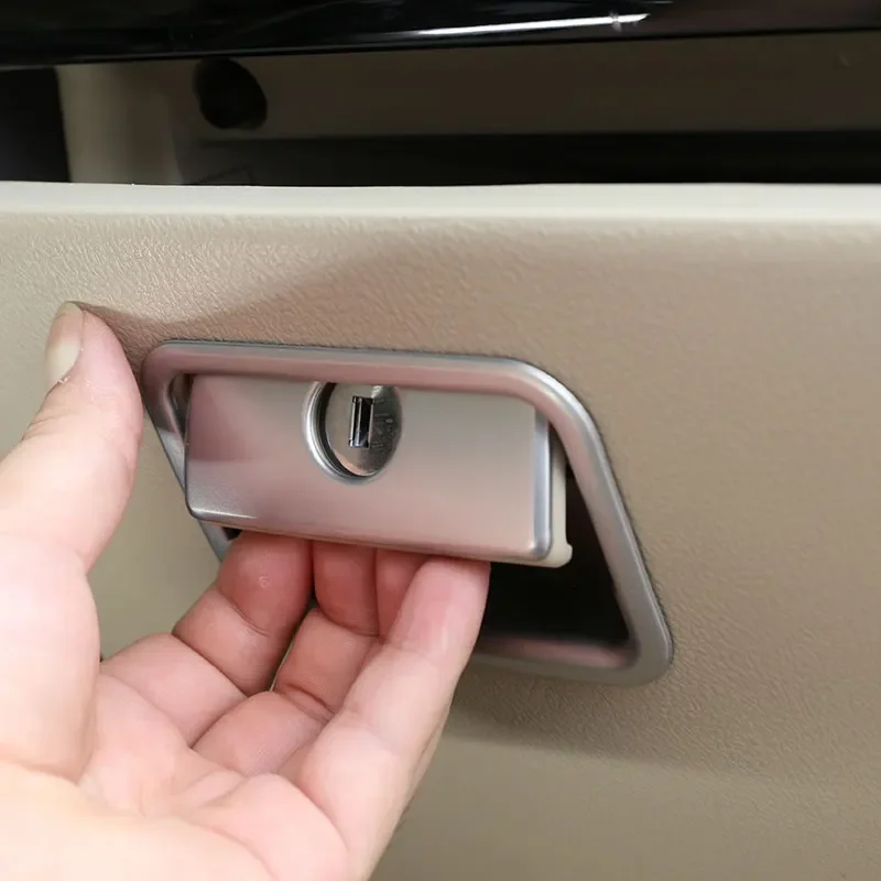 

For Toyota Land Cruiser Prado FJ150 150 LC150 2014-18 ABS Silver Car Glove Box Switch Frame Cover Trim Sticker Car Accessories