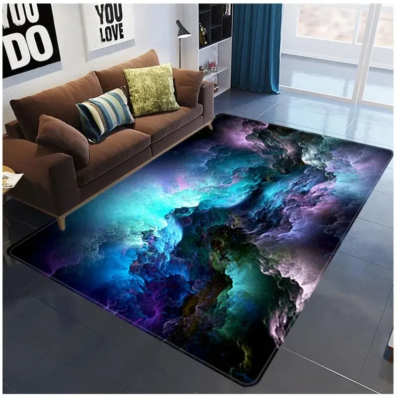 3D Galaxy Space Star Carpet Home Bedroom Living Room Decorative Floor Mat Bathroom Room Non-Slip Carpet Door Mat