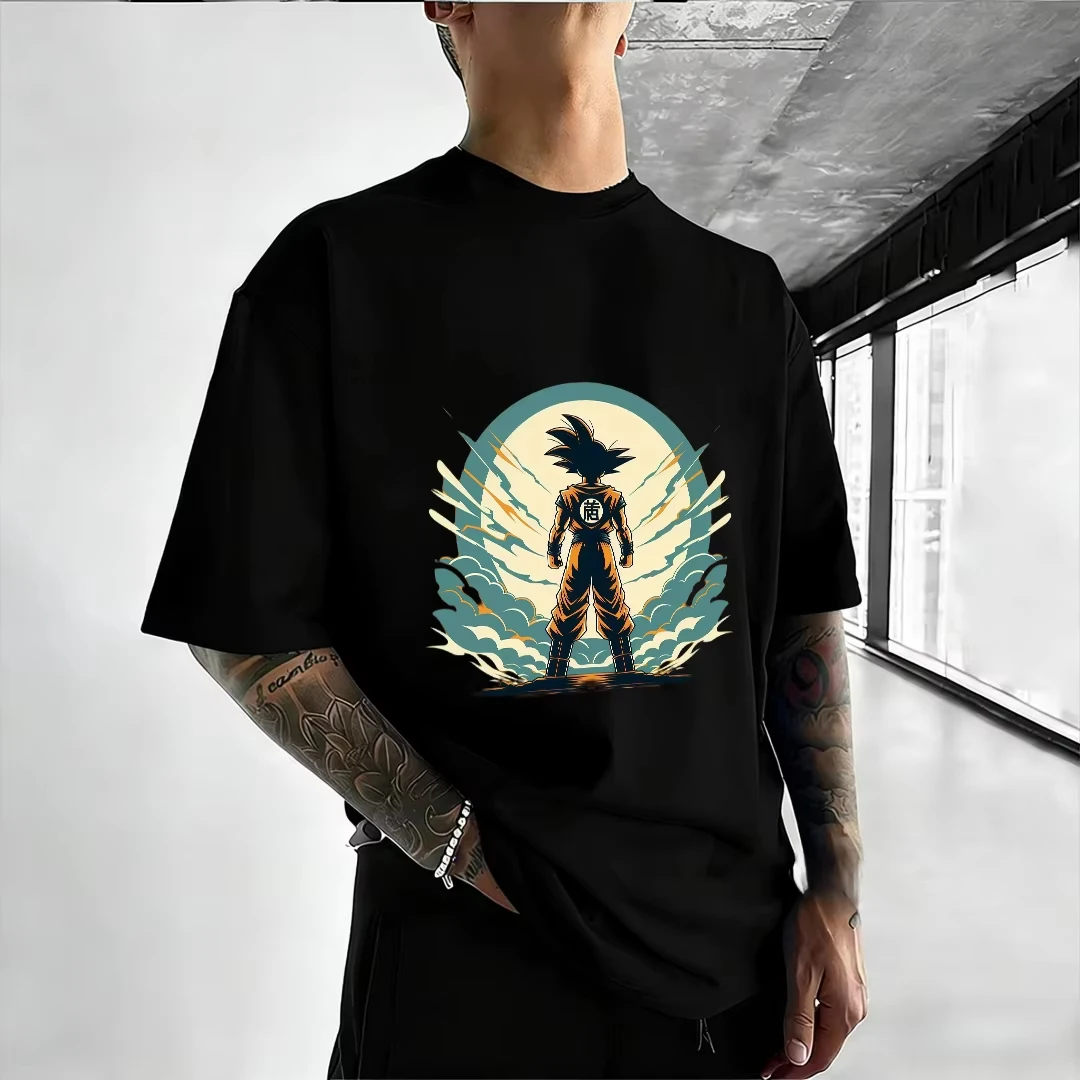 

Футболка мужская летняя свободного кроя с принтом Dragon Ball Goku (вид сзади, канджи), винтажный аниме-дизайн, удобная, 2026