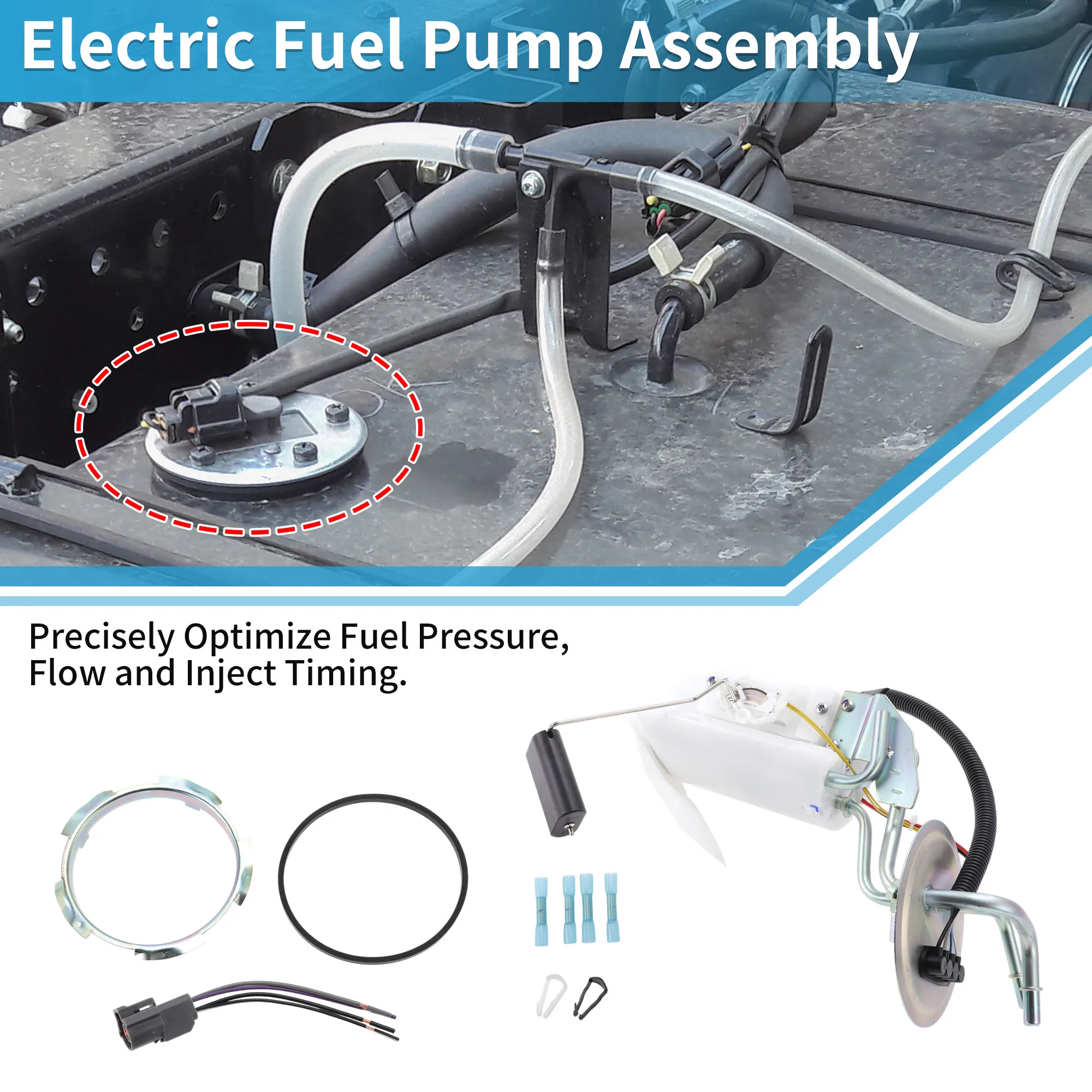 

X Autohaux Electric Fuel Pump Assembly No.SP2007H for Ford F-150 F-250 1990-1997 18 Gallon