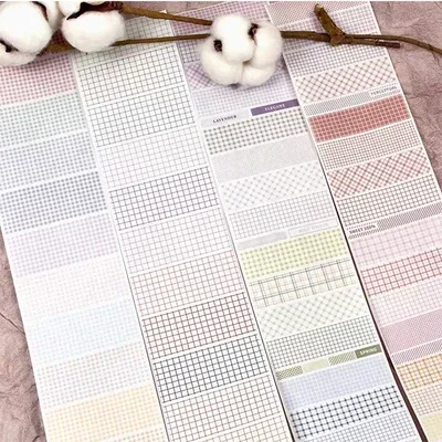 Basic Polka Dot Vintage Newspaper Underlying Grid Checkered Ins Style Washi Tape