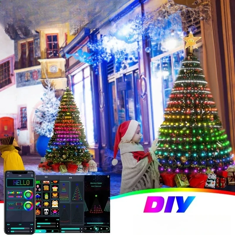 Christmas Decorations 2024  Tree Led Lights String Application DIY Image LED RGB IC Fairy  Bluetooth Control