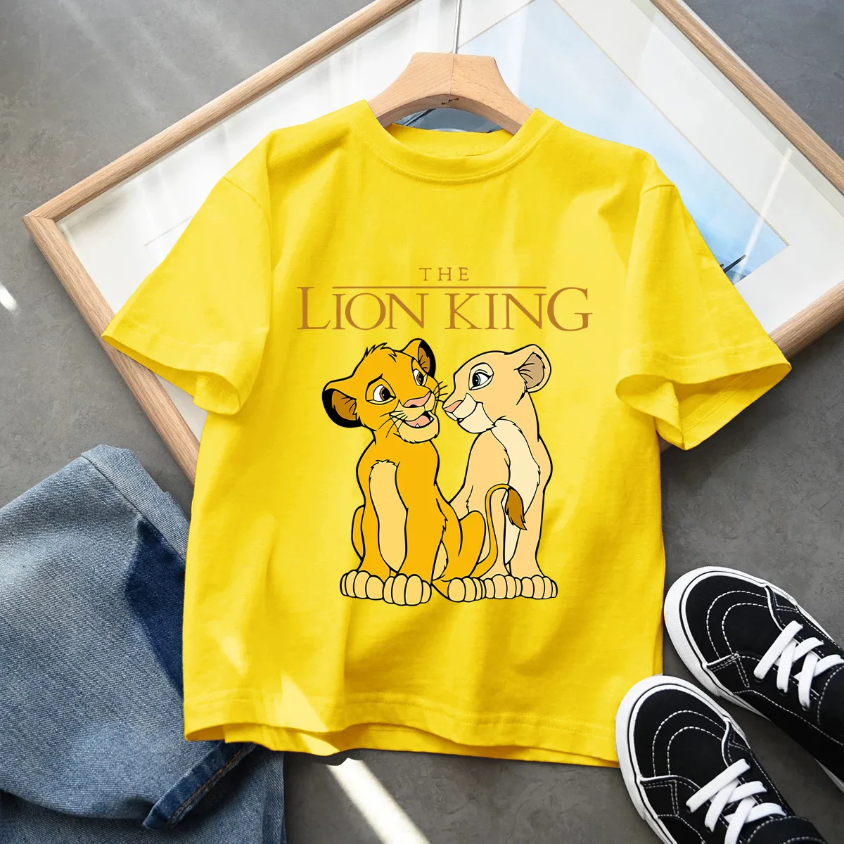 2026 The Lion King Simba T Shirt Kids Boys Clothes White Sho