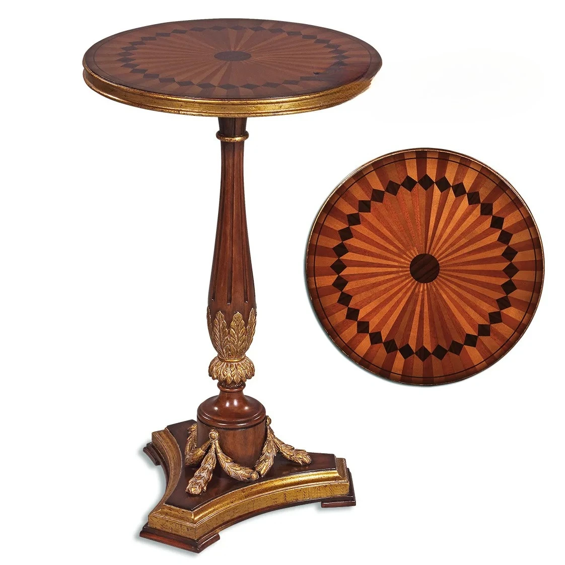 

Nordic style retro solid wood casual table veneer high-end parquet small edge table