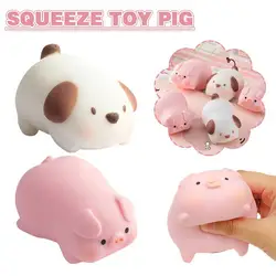 2PCS Cute Pig Dog Fidget Toys Sensory Toys Squeezing Stretch Toy Stress Relief for Kids and Adults Fun Calming Increase Focus