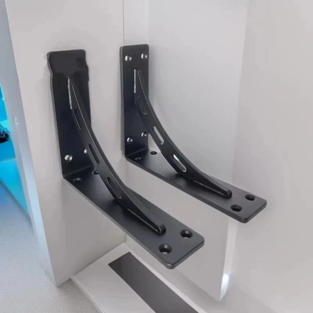 Triangular Design Heavy Duty Wall Bracket Solid Material Middle Hole Hidden Shelf Bracket Stable Mounting Rust Resistance