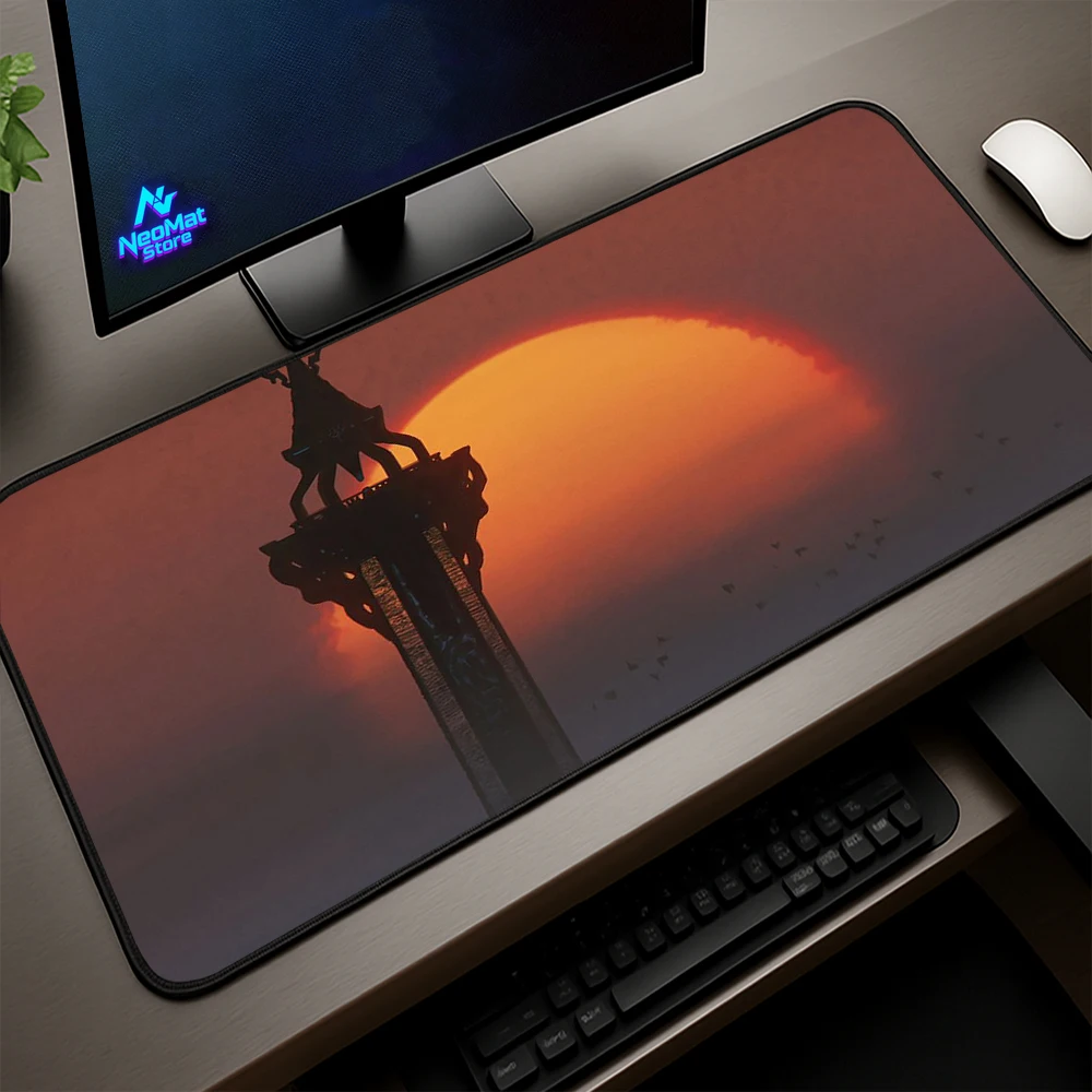 Sunset Japanese Mouse Pad Laptop Large Gaming Desk Mat 90x40cm Fantasy Silhouette Accessories