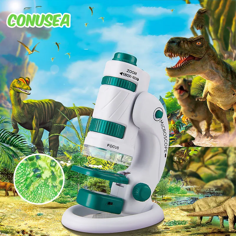 Childrens Microscope Biological Sciences Toy Kit 60-180X Educational Mini Pocket Handheld Smart Phone Microscopes Outdoor Toys