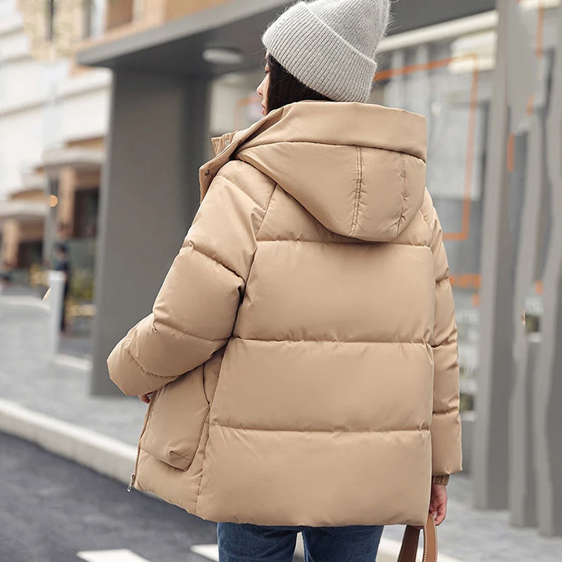 Formal Down Cotton-Padded Jacket Jacket Women Overcoat New Winter Y2k Thick Warm Parker Coat Hooded Korean Loose Bread Clothing