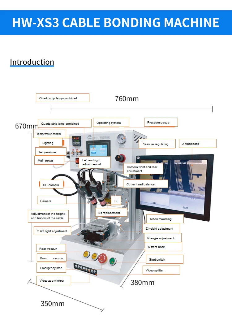 HW-XS3 Factory Price Mobile Phone LCD Screen Repair COF ACF Bonding Flex Cable Machine