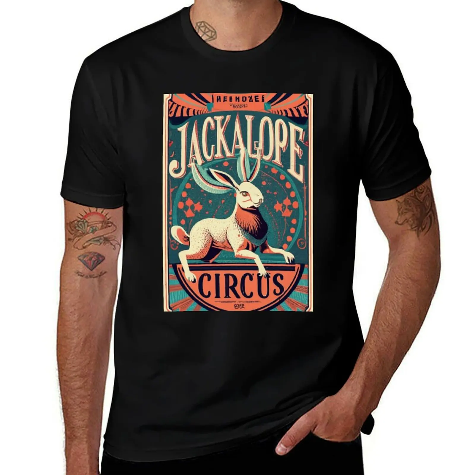 

Vintage jackalope design T-Shirt Anime t-shirt man clothes graphic t shirt vintage funny shirt cotton tshirts for men