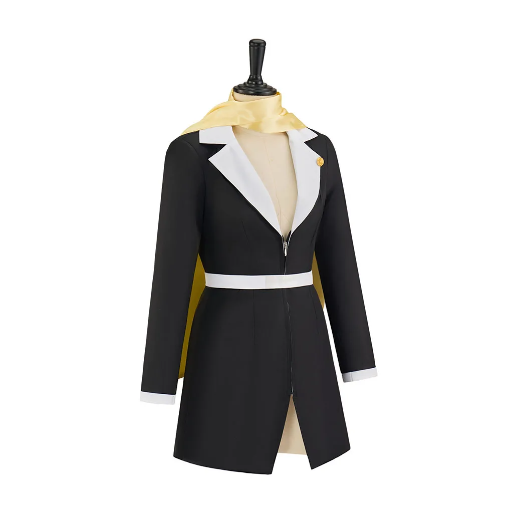 (In Stock) Ayasato Chihiro Cosplay Game Ace Attorney Costume Mia Fey Cosplay Black Dress Women Defense Lawyer Uniform Halloween