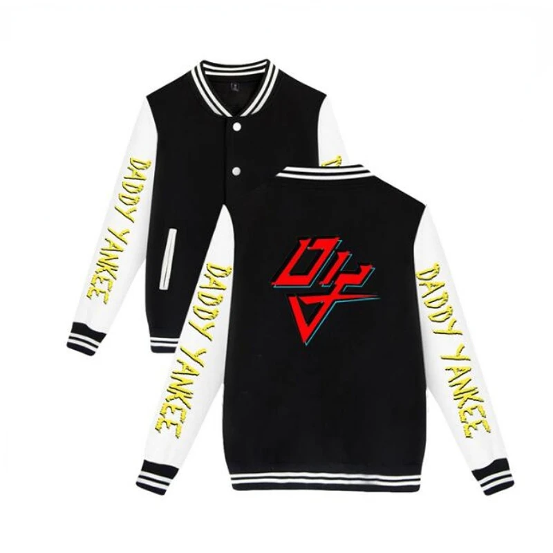 

Rapper Daddy Yankee Zip Up Baseball Jacket Women Men Bomber Jacket Y2k Streetwear Hip Hop Baseball Uniform Casual Tracksuit