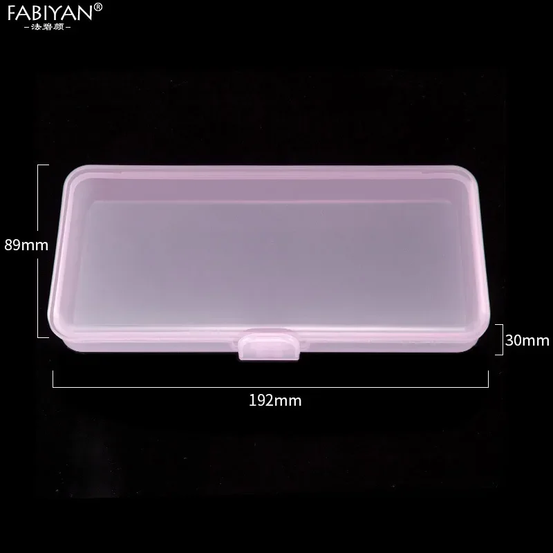 Récipient de manucure en plastique vide, pincettes, poussoir à cuticules, brosses, tampons de coton de nettoyage, boîte de rangement rectangulaire pour Nail Art, outils