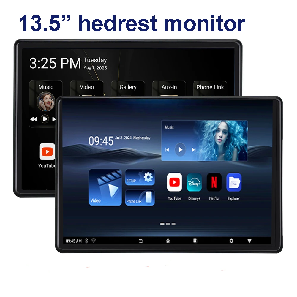 Image of 13,5 Zoll Auto-Kopfstützenmonitor Android 14 Tablet-PC HD 1080P WIFI/Bluetooth/HDMI/FM/Mirror Link/Miracas 2G+32GB ROM Monitor