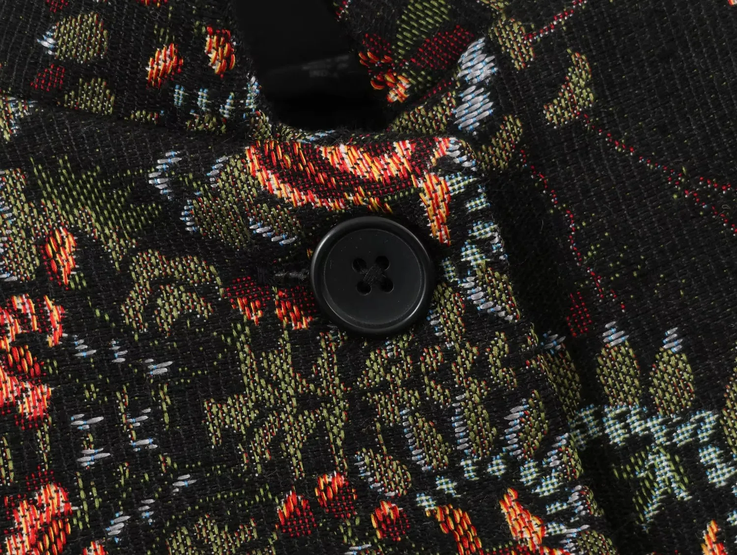Damen Freizeitjacke mit Blumenmuster, figurbetont, Stehkragen, lange Ärmel, Knopfleiste, Peplum-Ärmel, Damenmode, Herbst, Party-Mantel – Detail 4