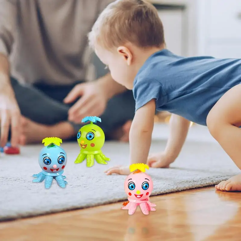 Funny Octopus Toy Wind-Up Walking Animal Creative Gadget Tabletop Ornament for Classroom Prizes Small Sea Animal Decoration