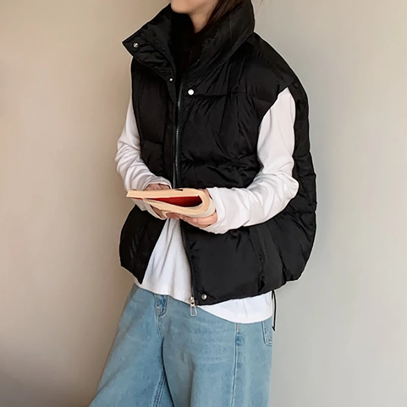 ITOOLIN 2025 الخريف جديد الكورية متعددة الوظائف معطف مريح وغير رسمي نمط بلون فضفاض المرأة أسفل القطن سترة #3