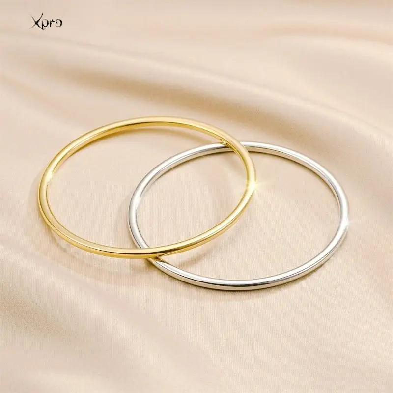 Fashionable Stainless Steel Bracelet For Women Round Minimalist Elegant Gold Color Bracelet Women\'s Accessories Popular Jewelry