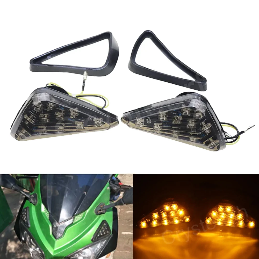 Smoke Motorcycle LED Turn Signals Blinker Indicator Light Flush Mount For SUZUKI GSX-R 600 GSXR1000 2001-2005, GSXR750 2000-2005