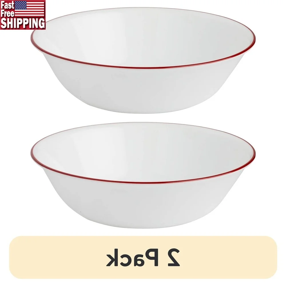 

2 Pack Splendor 18oz Soup Bowl Durable Vitrelle Glass Dishwasher Microwave Safe Kitchen Dinnerware Perfect Home Use
