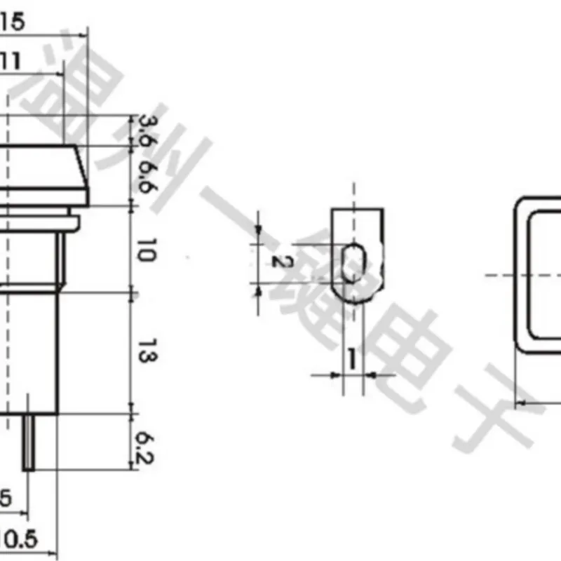 10PCS PS-305/PS-19 red square button head 15x15mm square long mechanical self-latching push button switch