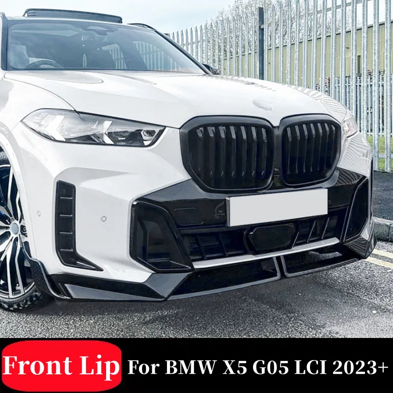 

For BMW X5 G05 LCI 2023+ M Sport Car Front Bumper Splitter Lip BodyKit Diffuser Protector Guard Exterior Tuning Car Accessories