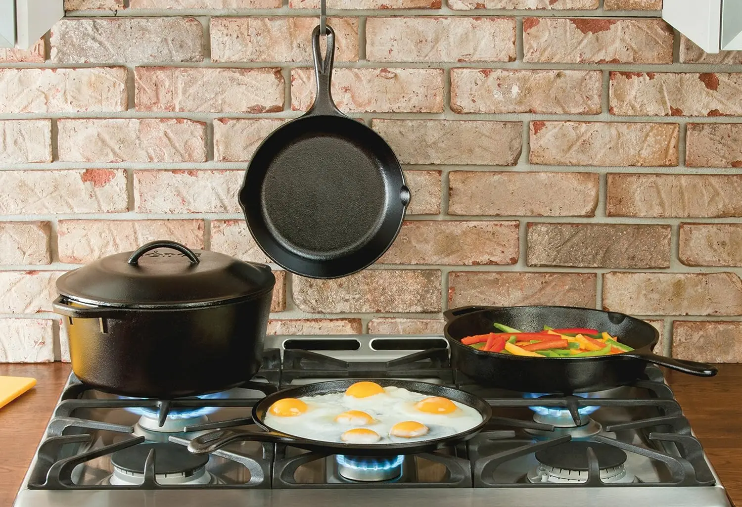 Lodge Seasoned Cast Iron 5 Piece Bundle. 10.5