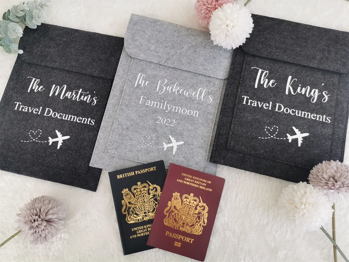 Personalised Travel Wallet, Personalised Travel Document Holder, Passport Holder, Family passport holder, Travel Documents organ