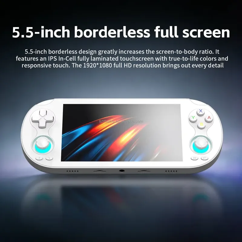 【CHIMU HOME】 5.5 inch touchscreen handheld game console with Linux and Android 14 dual OS RK3576 processor portable gaming view 5