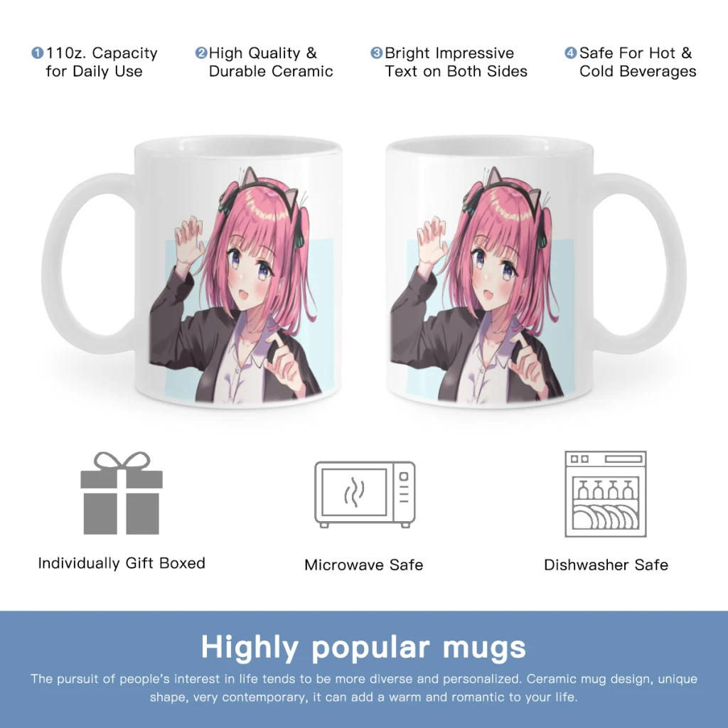 

The Quintessential Quintuplets Free shipping Coffee Mug Ceramic Water Cup Heat Sensitive Coffee Cups Summer Winter Drinkware