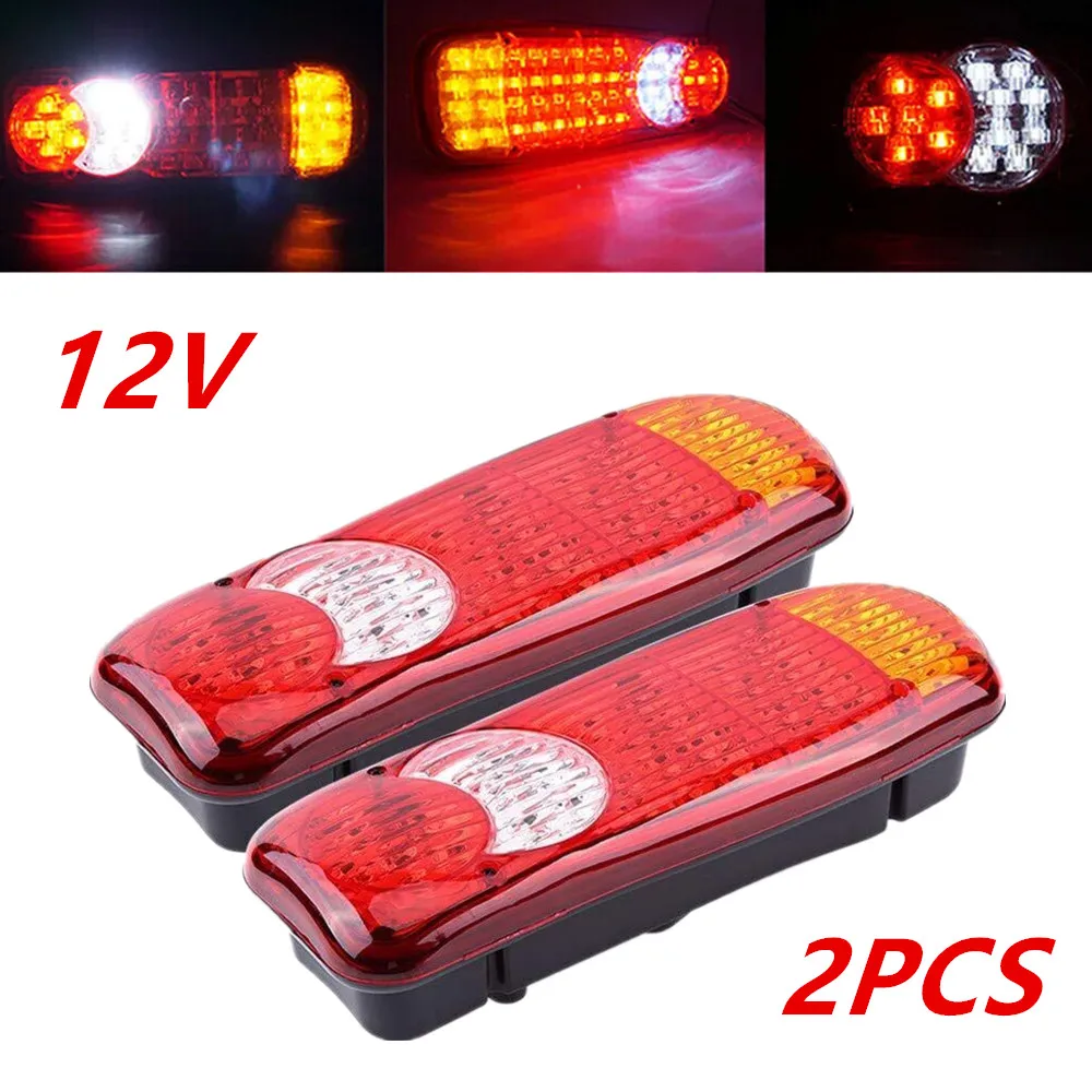 2PCS Truck Rear Tail Light 46LED Car Turn Signal Indicator Lamp 12V Caravan Trailer Lights 24V Running Side Tail Lamp