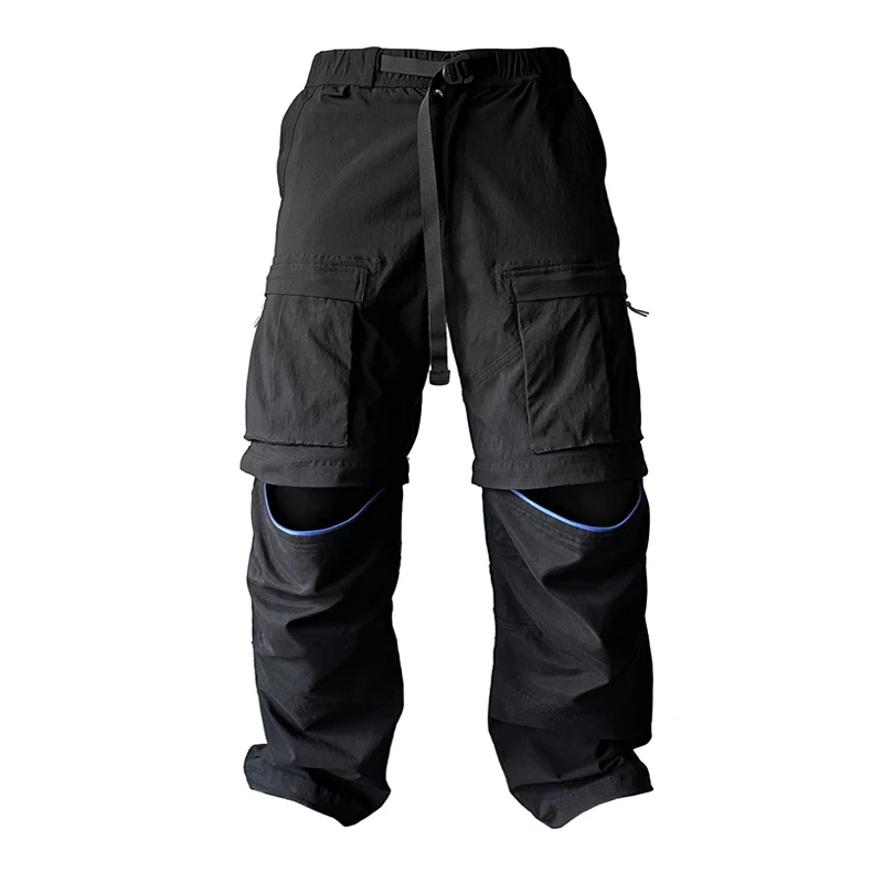 

Patchwork Techwear Detachable Leg Pocket Wide Leg Straight Leg Loose Cargo Pants For Men