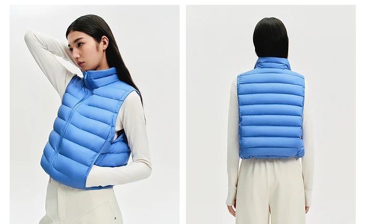 `BOSIDENG Women's Down Vest Sleeveless Puffer Jacket Lightweight Stand Collar Winter Warm Gilet Casual Outerwear`