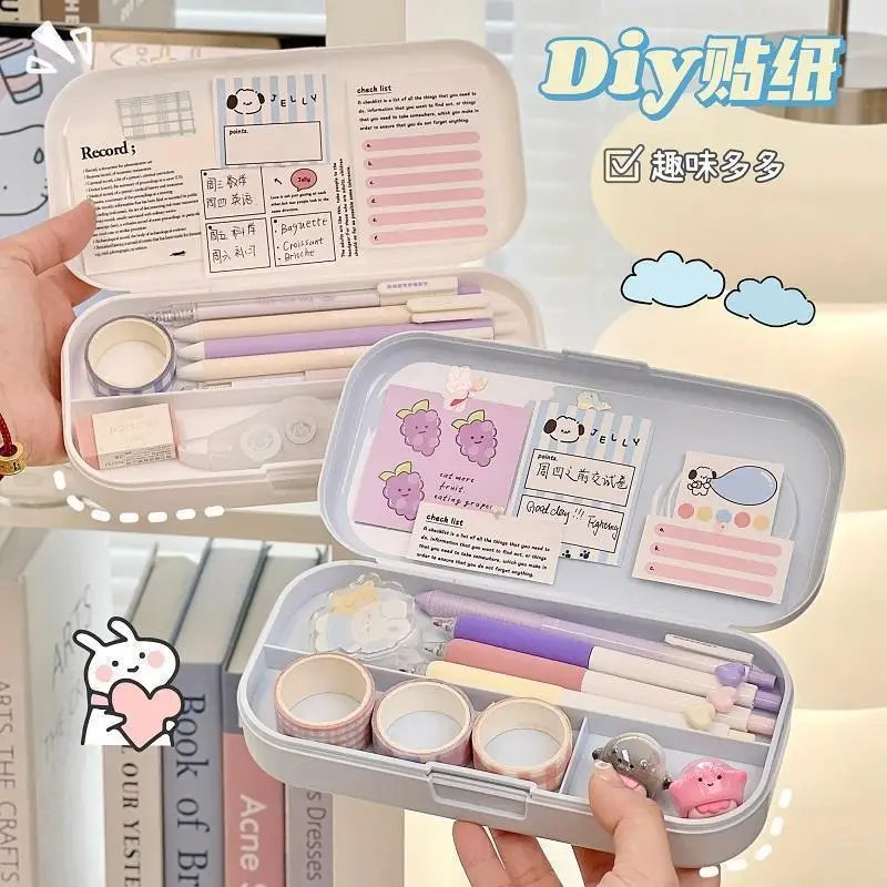 

Cartoon pencil case for primary school students - Large capacity double-layer pencil case with cartoon design and high appearanc