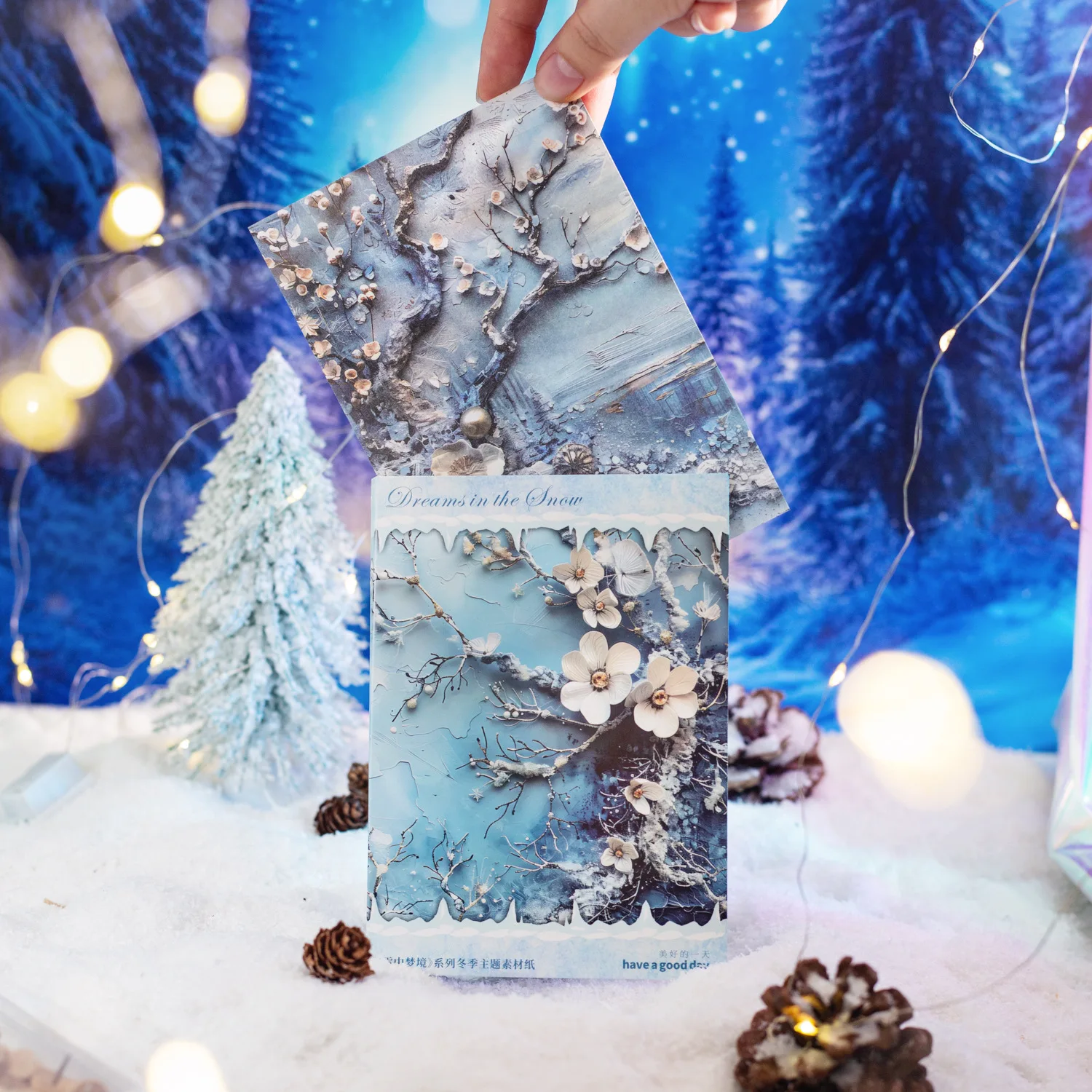 

30pcs/lot Memo Pads Material Paper Dreaming in the Snow Junk Journal Scrapbooking Retro Background Decoration Paper