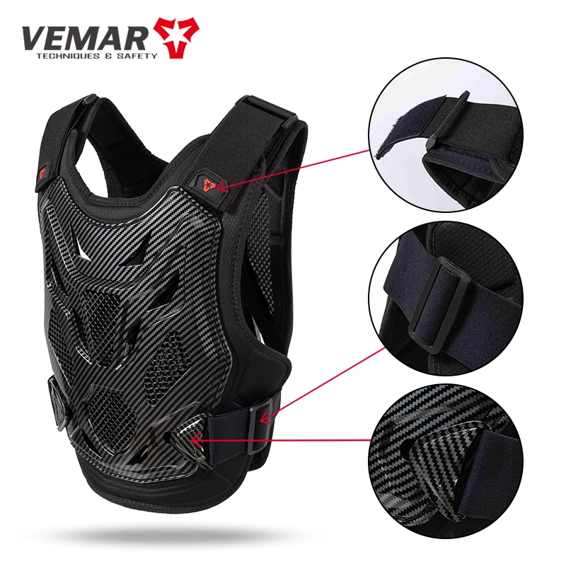 VEMAR Kids Youth Motocross Armor Vest Chest Back Protector All-Season Dirt Bike MTB Riding Protective Gear for Children view 5