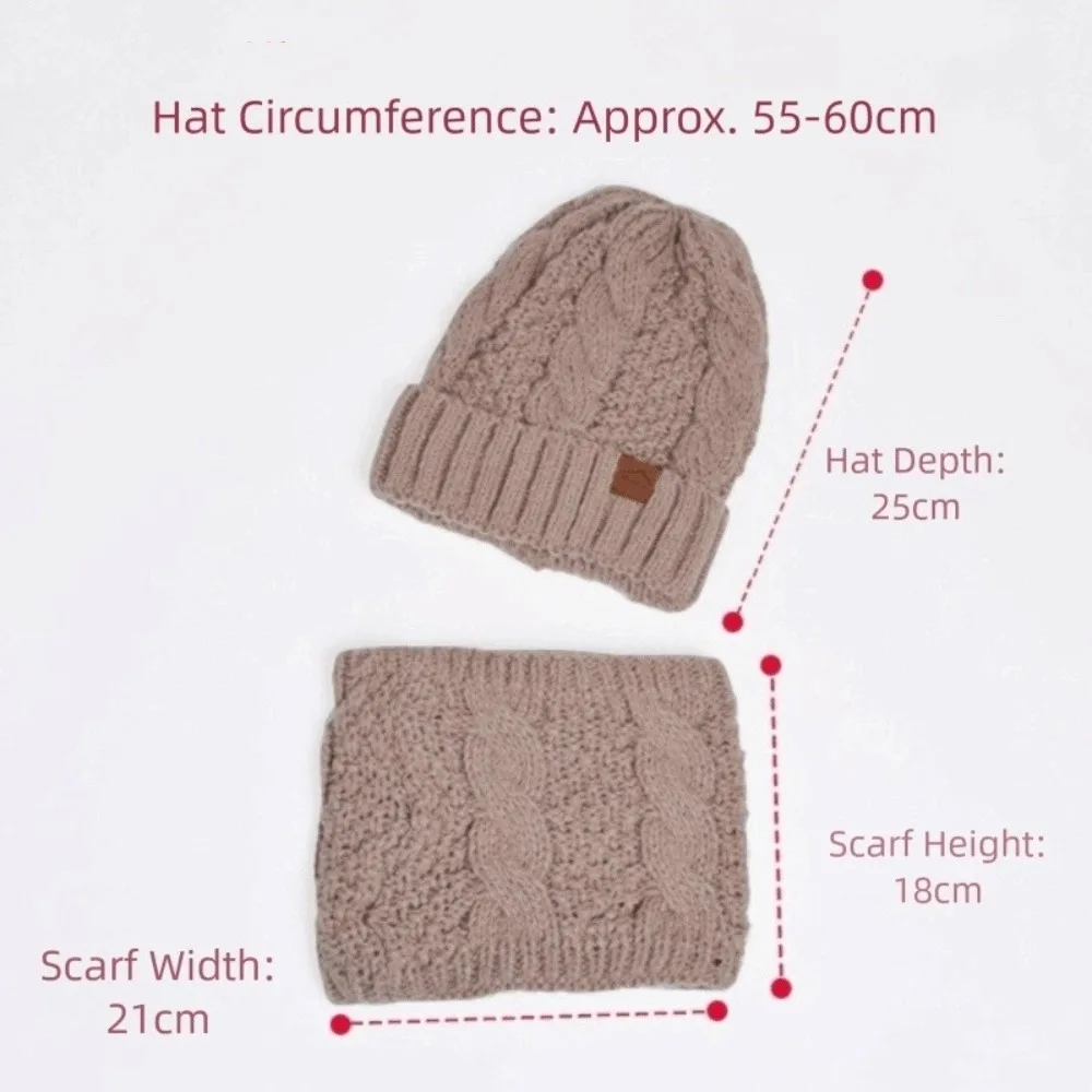 Neues verdicktes Fleece-Mütze-Schal-Set, hält warm, winddicht, warme Mütze, gestrickt, weiches Material, Outdoor-Fahrradmütze, kaltes Wetter