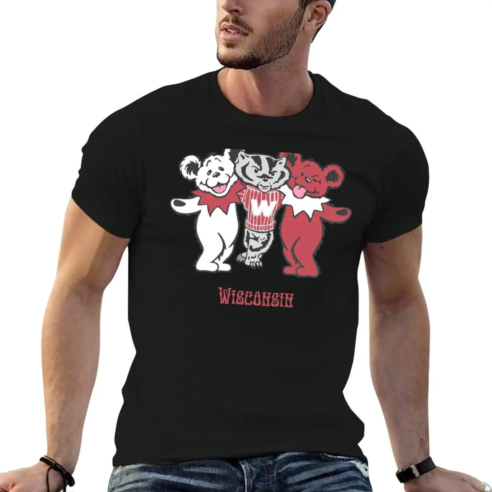 

Bucky and Bears - University of Wisconsin-Madison T-Shirt T-Shirt funny t shirts man t shirt man cotton T-Shirt