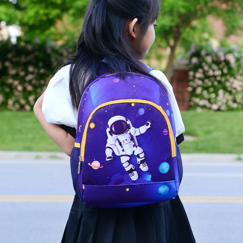 Children's School Bag Cartoon Fashion Cute Dinosaur Astronaut Lightweight Waterproof Backpacks for Kindergarten Boys and Girls