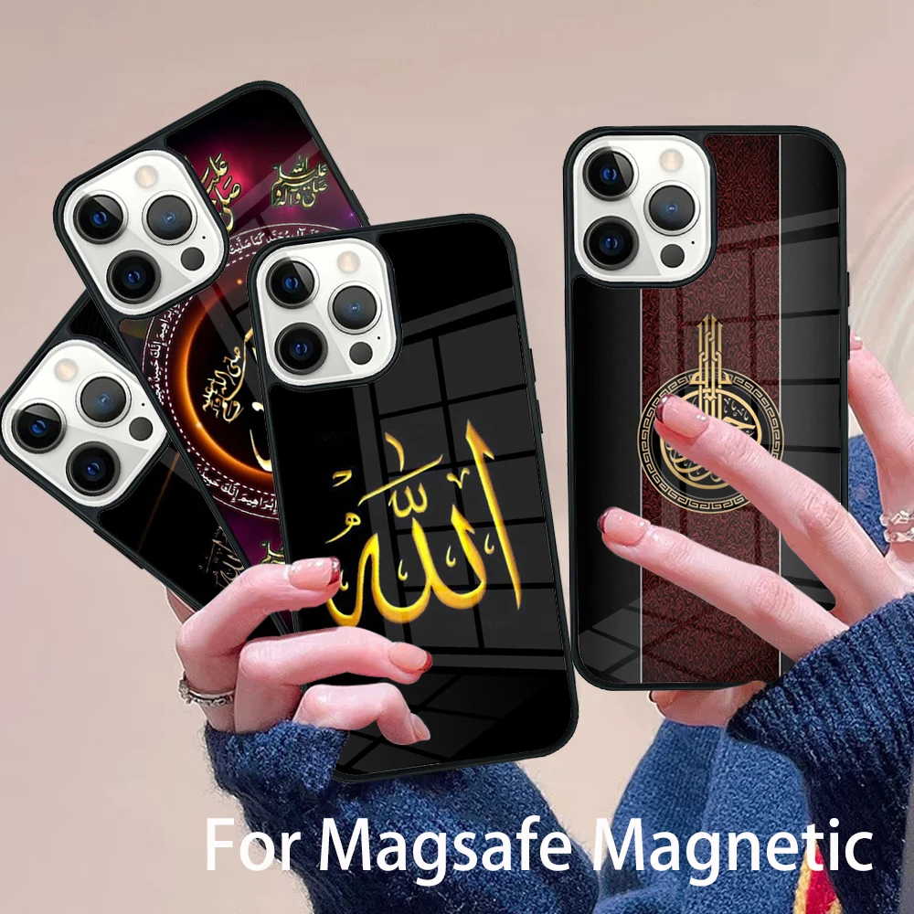 

Arab Muslim Islamic Phone Case Magesafe Magnetic Wireless Charge Cover For IPhone 16 11 12 13 14 15 Pro Max Plus Mini