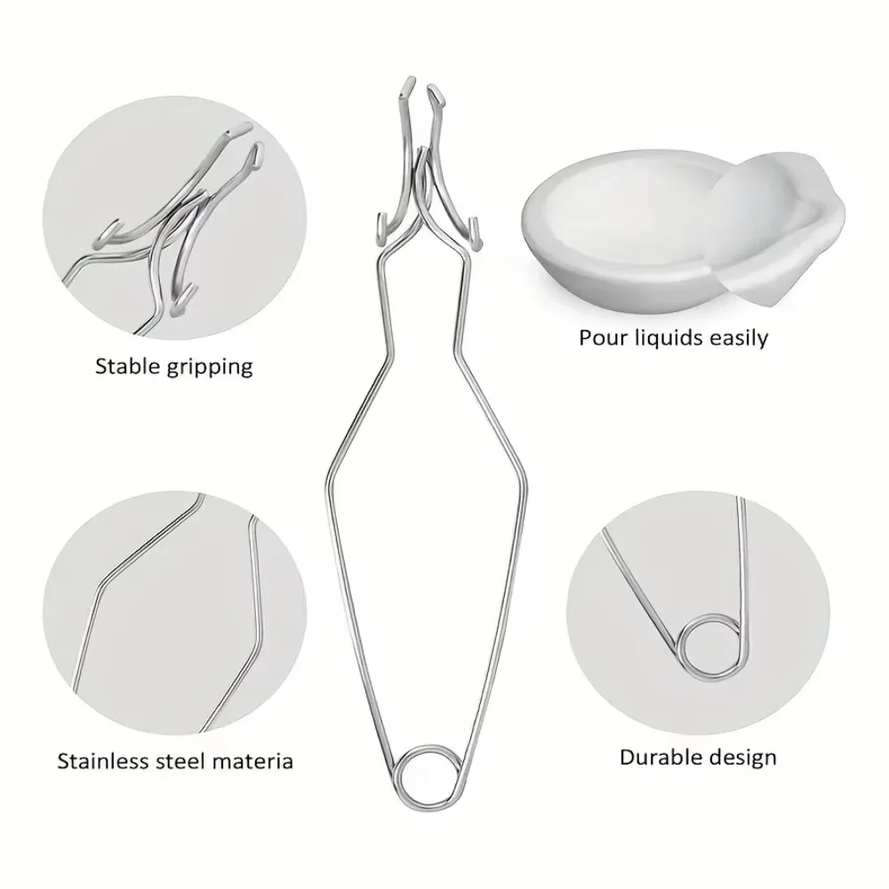 Quartz Melting Crucible Set with Crucible Tongs High‑Temp Smelting Bowl for Gold Silver Copper Precious Metal Jewelry Casting