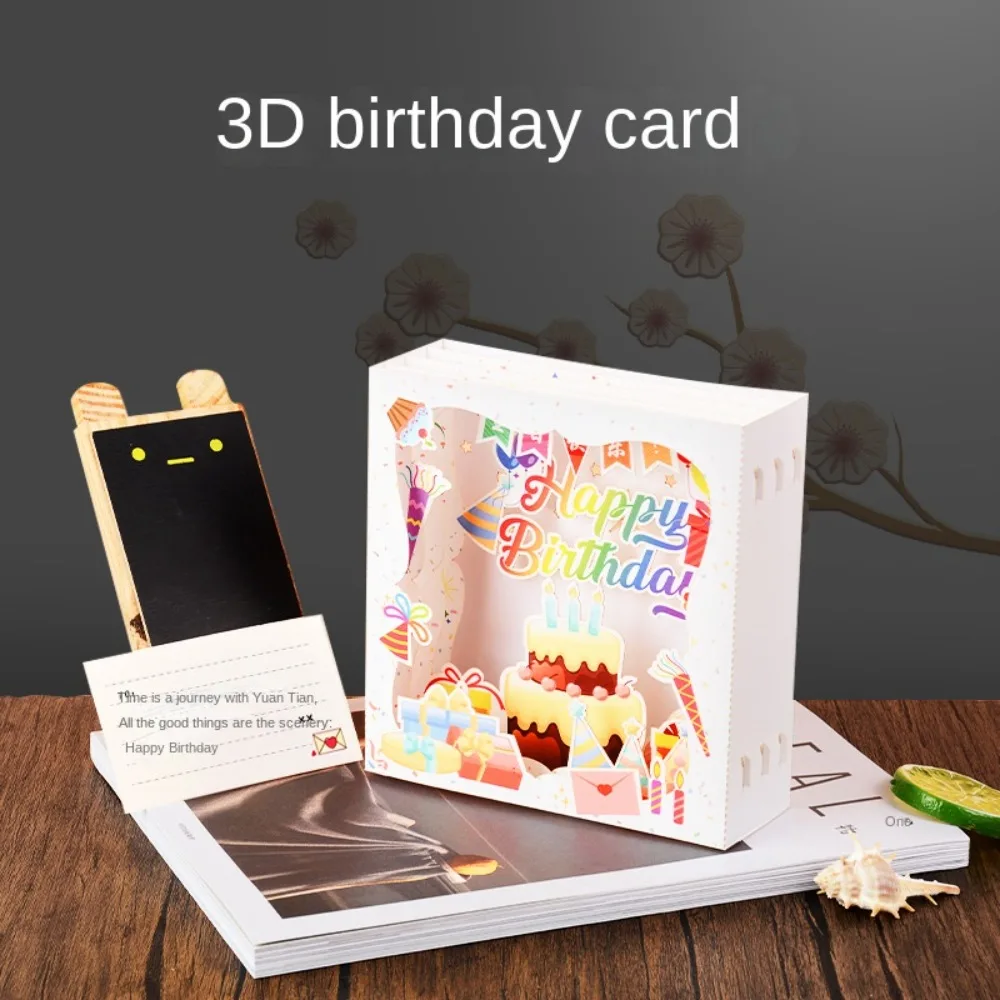 Pretty Paper Birthday Card 15*20 CM Greeting Card 3D Paper Gift Cards Handmade Paper Cake Greeting Cards Gift