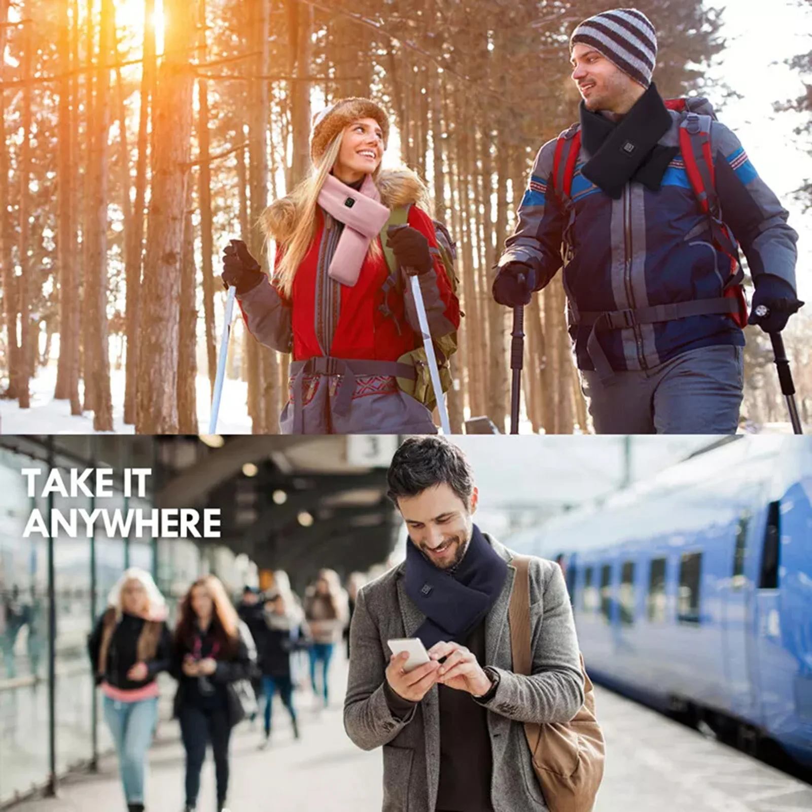 وشاح تسخين الرقبة الكهربائية شتاء دافئ وشاح ساخن لينة ثلاثة والعتاد التحكم في درجة الحرارة الرقبة التفاف دفئا لا بطارية