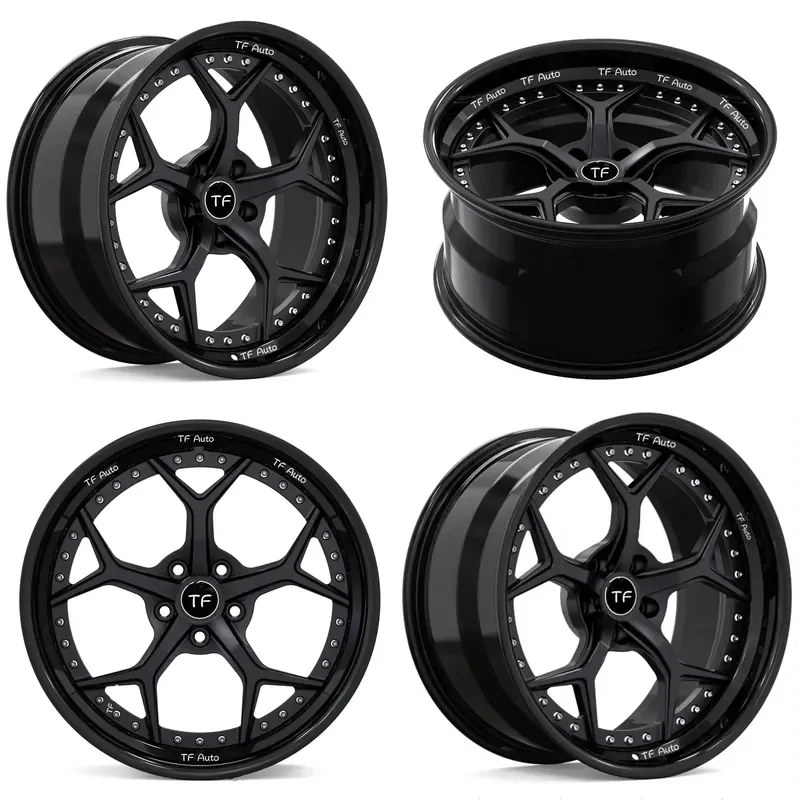 

i New Arrival Deep Concave Forged Wheels with 5 Gloss Black Spokes for corvette C5 C8