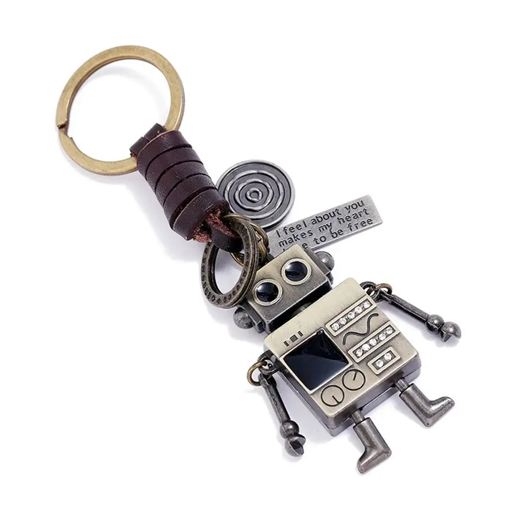 

Pendant Prop Backpack Decoration Car Key Accessories Bag accessories Bag Pendant Robot Keychain Key Rings Movable Bronze Robot