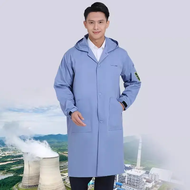 

Anti-electromagnetic radiation coat work clothes men's laboratory microwave electromagnetic monitoring room shielding